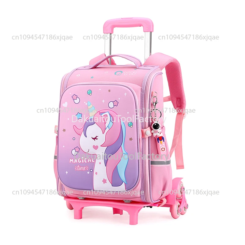 

Children's Pull-along Schoolbag Waterproof for Elementary School Students From Second To Sixth Grade Can Be Pulled Up The Stairs