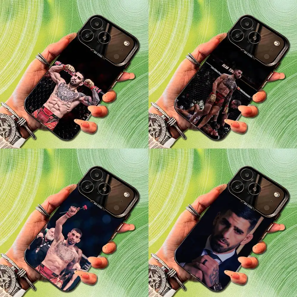 

I-Ilia Powerful T-Topuria Phone Case For iPhone 14,17,13,12,11,16,15,Mini,Pro,SE,XS,MAX,Black Matte Silicone Cover