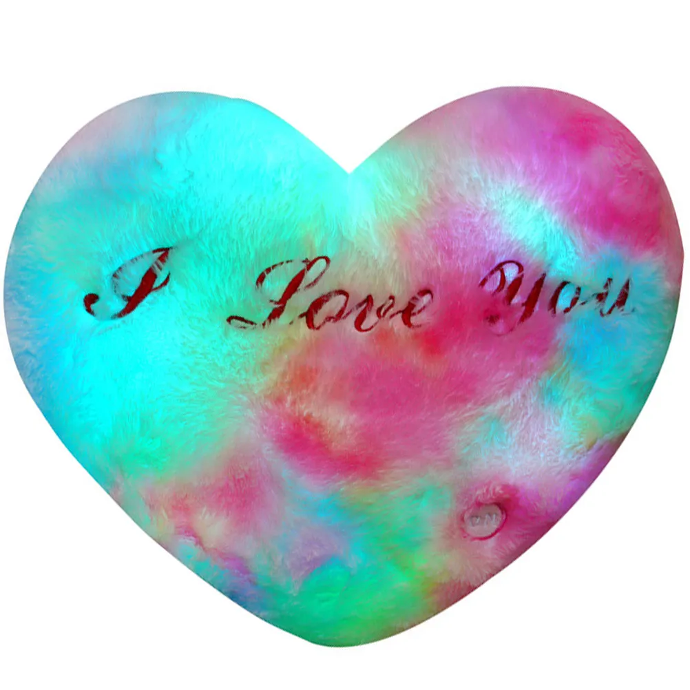 

Светящаяся подушка в форме сердца, мягкая, эластичная, приятная на ощупь, подарок на день рождения для детей, светящаяся декоративная подушка, мягкая игрушка