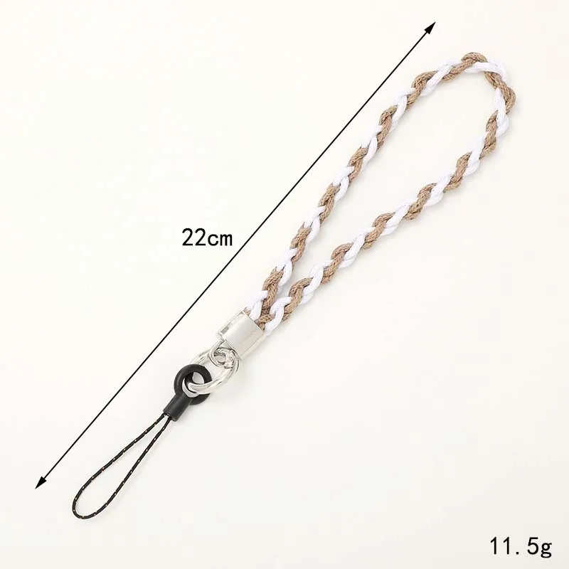 Vintage Handmade Woven Phone Case with Round Rope Fashion Outdoor Anti Slip Wristband Phone Chain Accessories for Women's Gifts