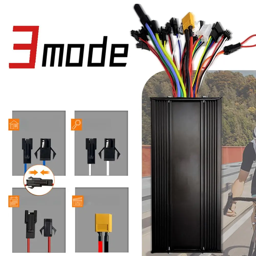 

Brushless Motor E-bike Controller For E-bike Conversion Aluminum Alloy Controller Shell Precision Wiring 3-mode Operation