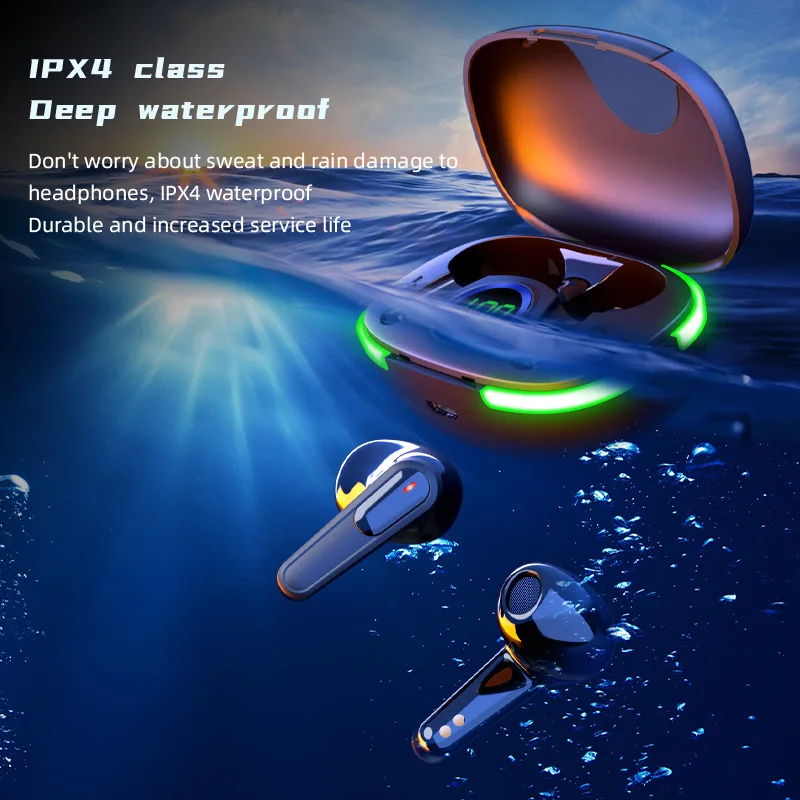 TWS Pro 80 헤드폰 무선 이어폰, 블루투스 5.1 터치 컨트롤 헤드셋, 샤오미용 마이크가 있는 소음 차단 이어폰