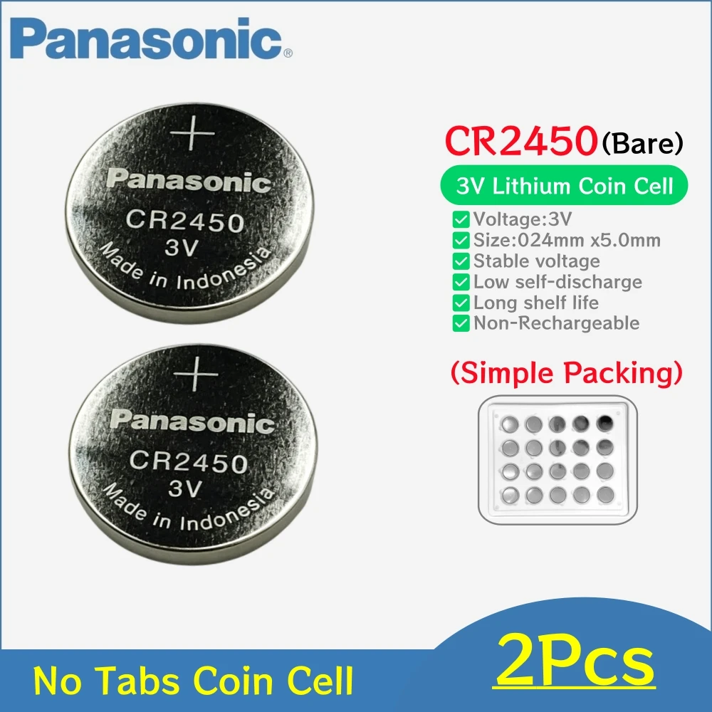 2-10Pcs Original Panasonic CR2450 Watch Button Battery 5029LC ECR2450 BR2450 CR 2450 3V 600mAh Coin Batteries Simple Packing