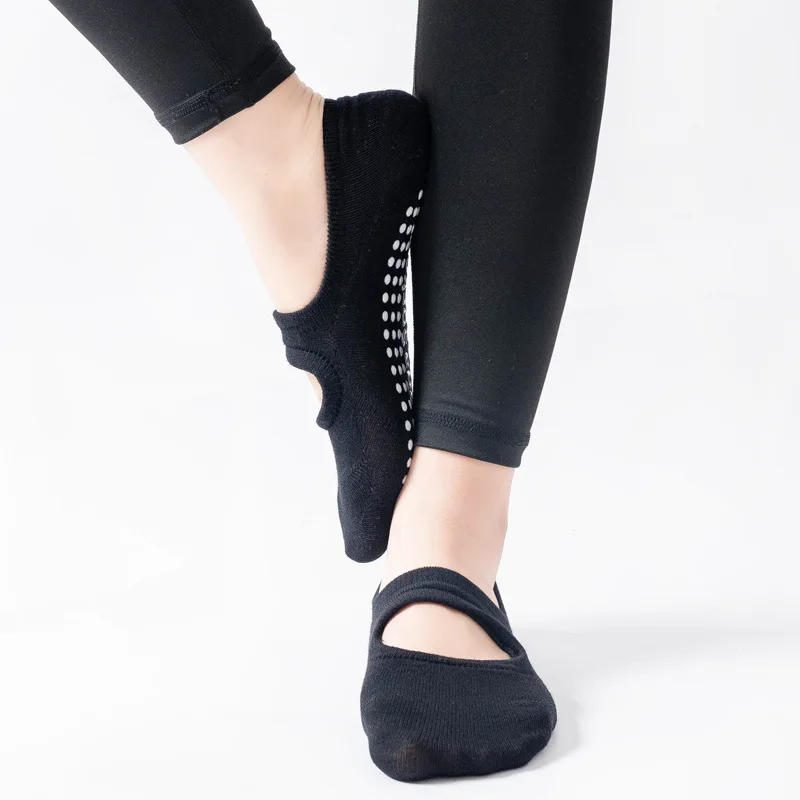 High Quality Women Yoga Socks Anti-Slip Breathable Backless Pilates Socks Ankle Ladies Ballet Dance Sports Socks for Fitness Gym image 4