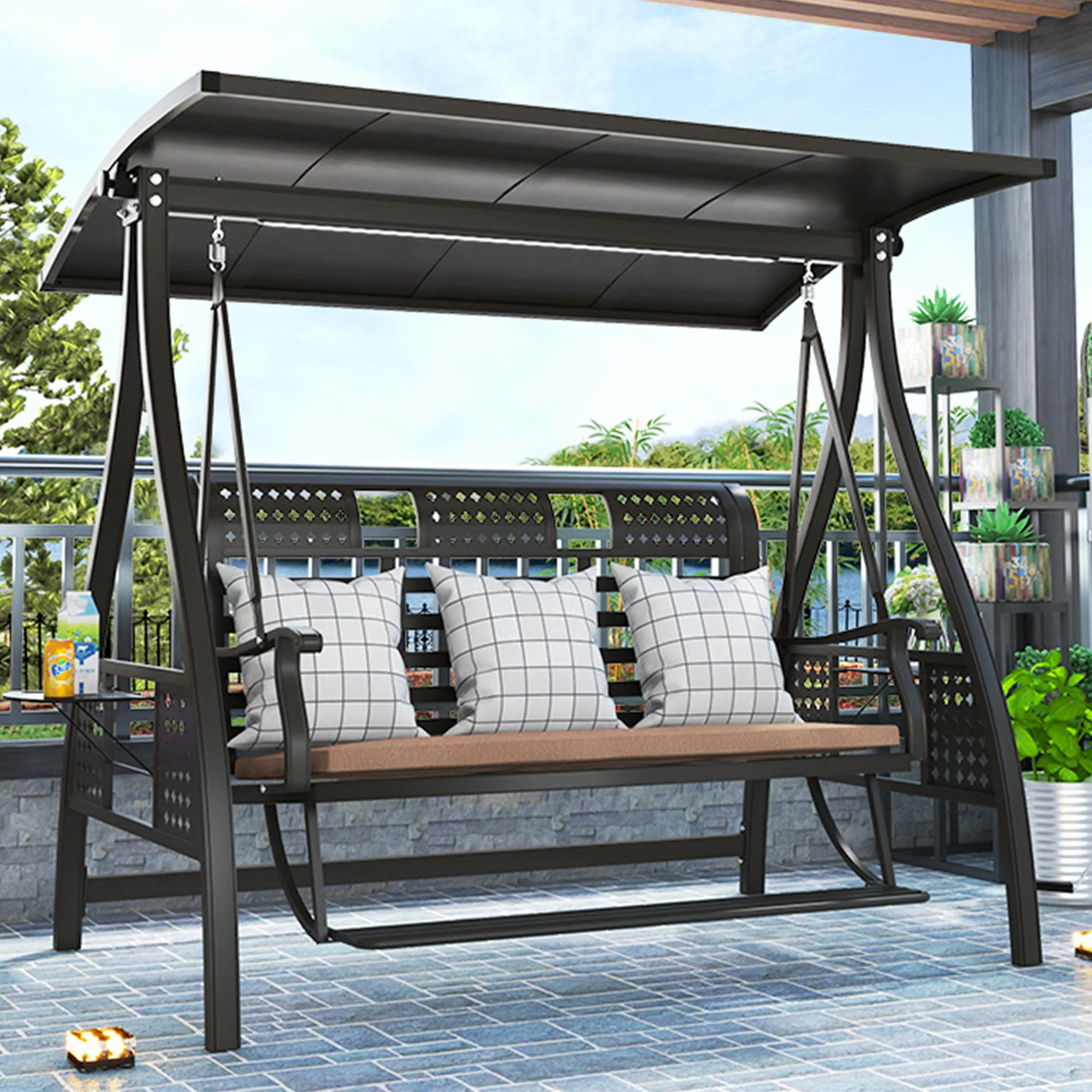 Children's LED Swing Hanging Chair For Garden Balcony Park Gym School-Christmas Lighting Event Decor Color-Changing Feature