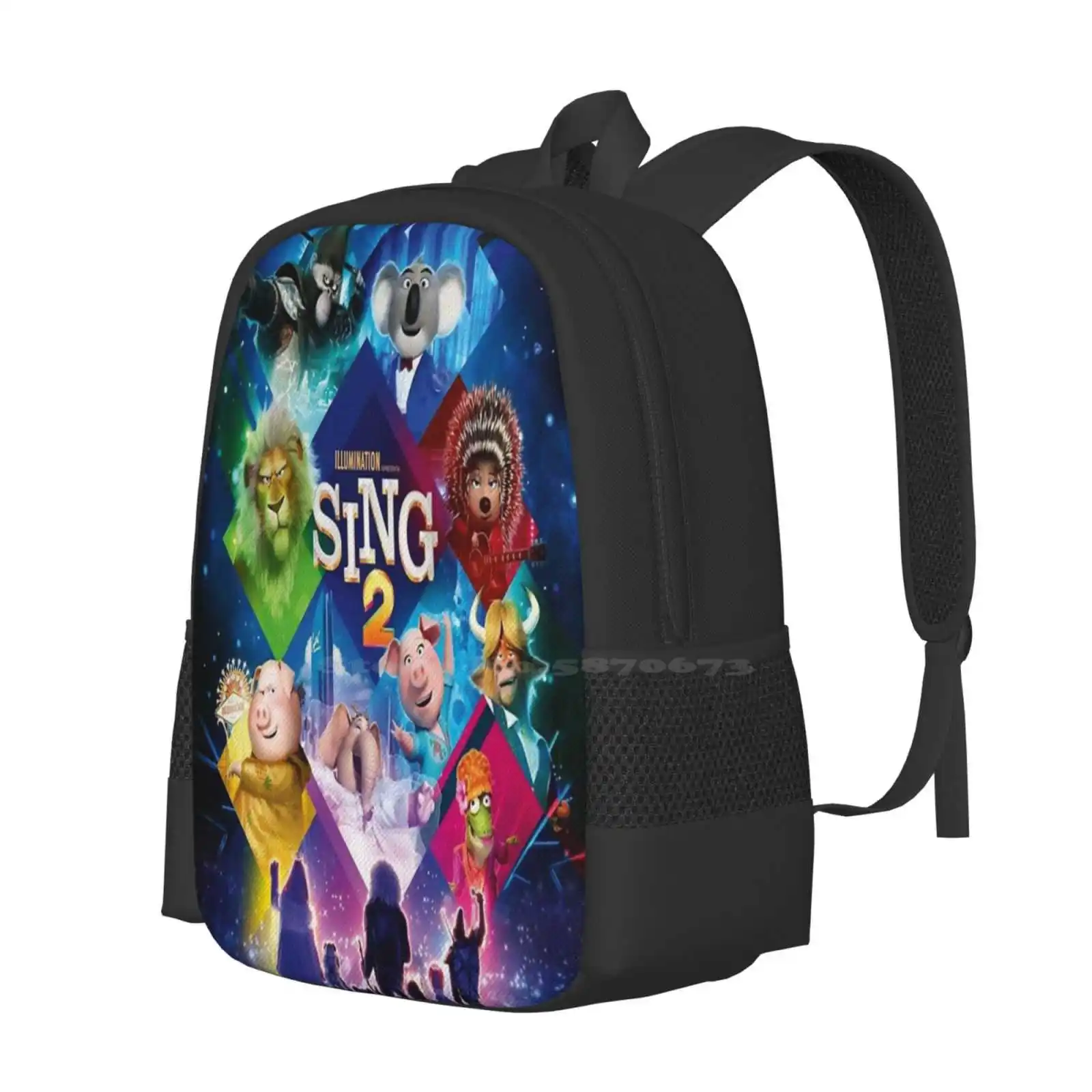 Movie Sing 2 Hot Sale Schoolbag Backpack Fashion Bags Movie Animation Cute Rocstar Song Sing2 Buster Moon Johnny Ash Rosita