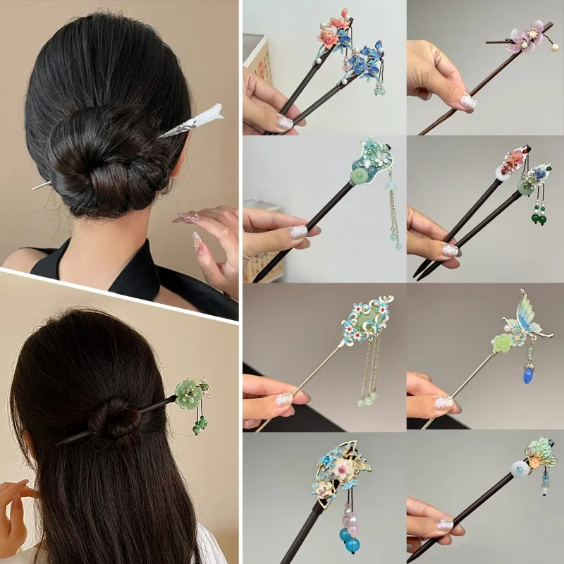 

Ancient Style Hairpin New Chinese Style High-end Feeling Niche Handmade Wooden Hairpin Daily Hairpin Ancient Accessory Headwear