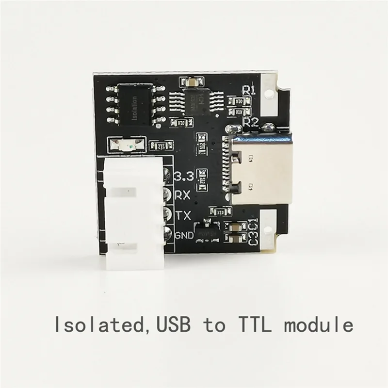 Y45A-Modul USB Ke TTL Terisolasi 3.3V TYPE-C Sikat Peningkatan Kabel Unduh Industri 1 Buah Hitam