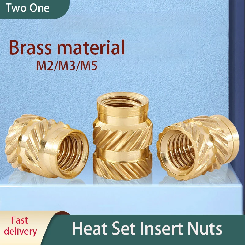 20/50pcs Heat-set nut, twill copper insert, knurled nut, imperial copper knurled insert M2 M3 M5