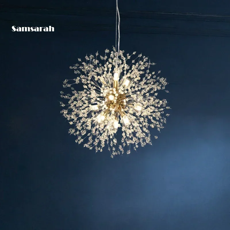 Samsarah Crystal Dandelion Lustre, Iluminação Moderna, Lâmpada Pingente, Decoração do lar, SH-P40, 2024