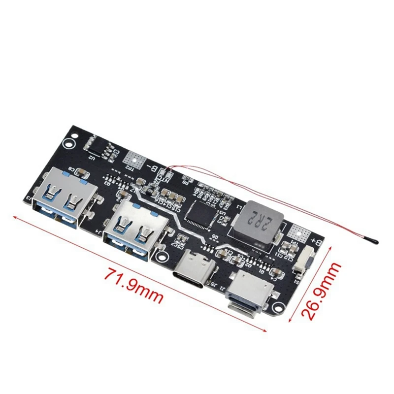 QC4 PD3.0 22.5W 5 Port 2 arah Power Bank modul papan sirkuit DIY Motherboard (1 buah)