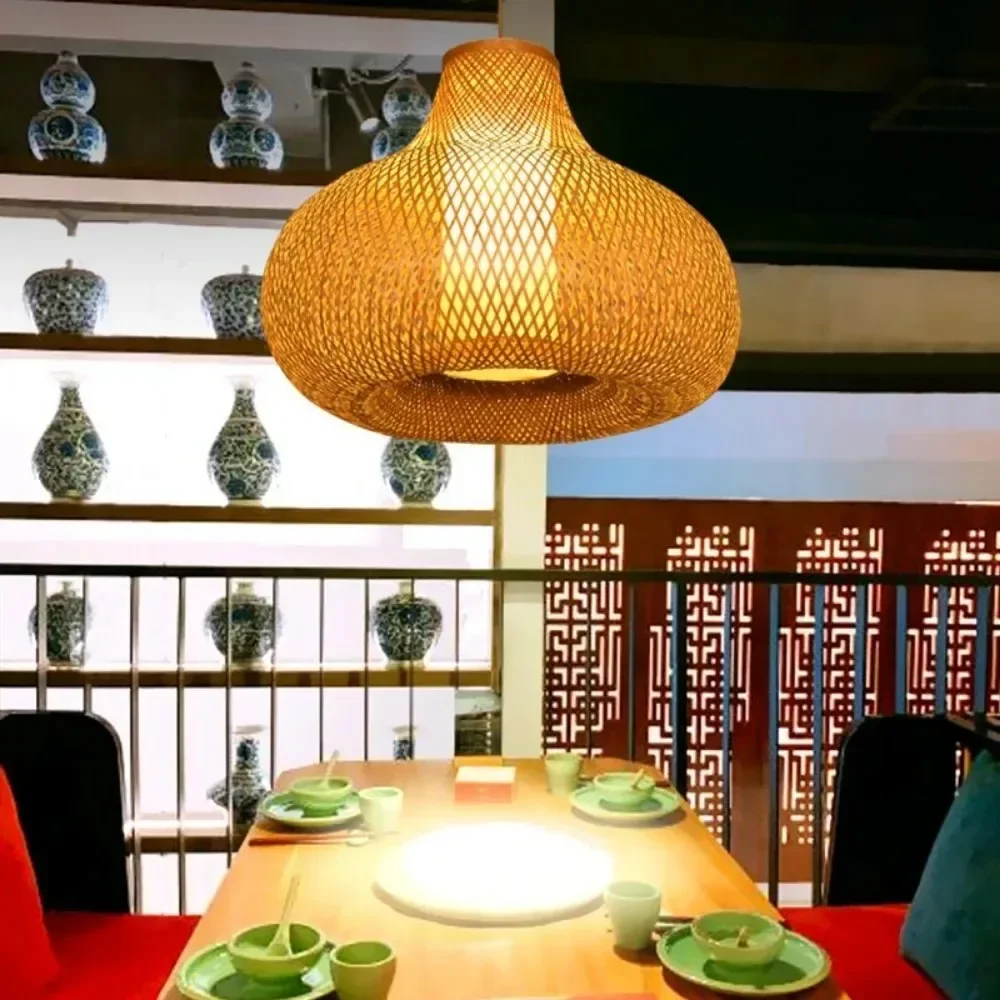 Chinese Retrowoven LampsRestaurant Bamboo Chandelier Teahouse Inn Garden Art Zen Box Living Room Eco Friendly Lamp