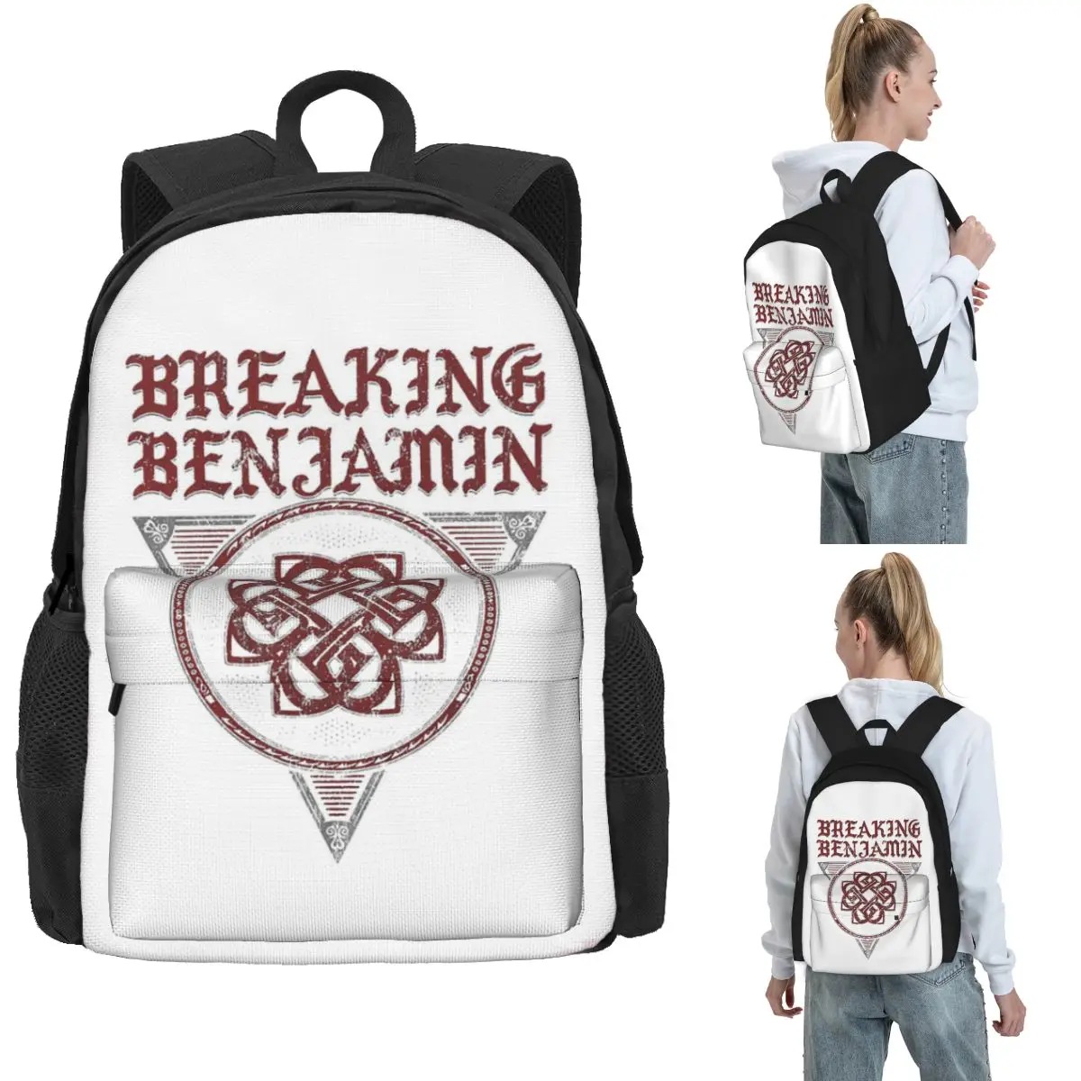 

B Red Benjamin Backpack Hot Sale Daypack Large Capacity Kids BookBag School Bag Shoulder Bags for Men Women