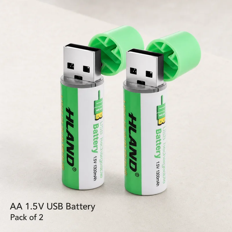 1.5V AA 1300mAh USB Rechargeable Lithium Ion Battery for Wireless Mouse Remote Control, with Cable