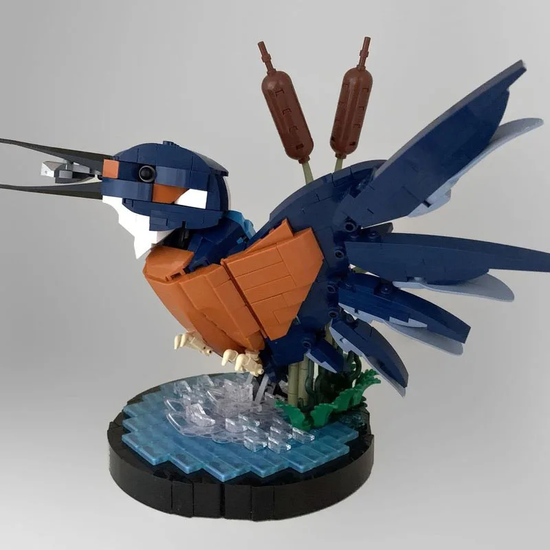 

154 шт. MOC Kingfisher Head MOD модель строительных блоков, изысканная скульптура птицы, образовательный дисплей «сделай сам» для любителей природы