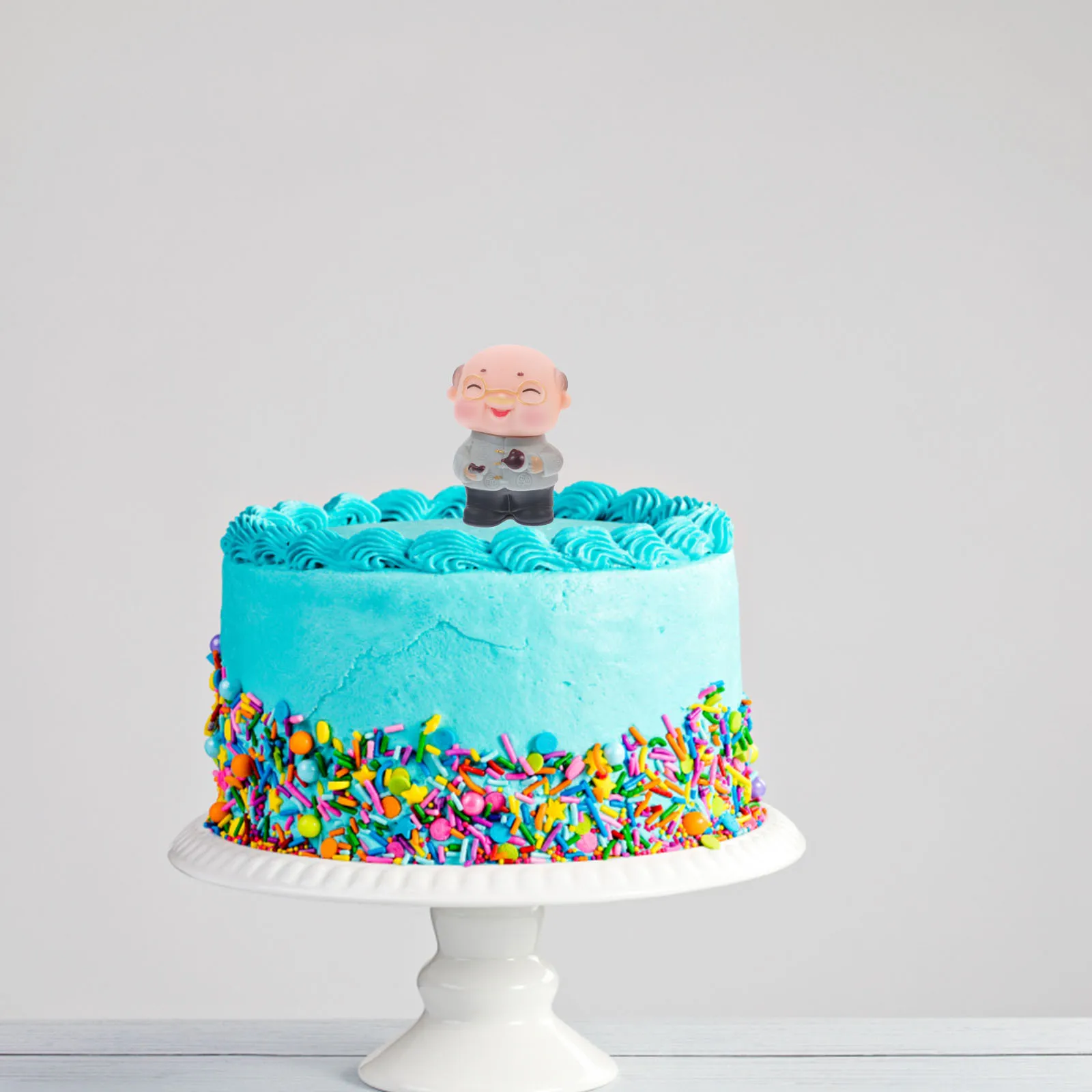 

2Pcs Cake Decoration Old Couple PVC Crafts Creative Table Ornaments Miniature Garden Desktop Decorative Accessories