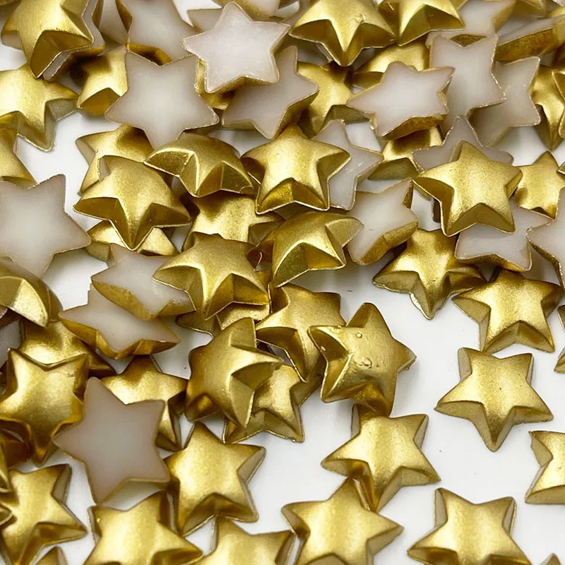 50pcs 12 mm Gold Star Flatbacks Cabochons Embellishments DIY Crafts Decorations Scrapbook Christmas Cardmaking