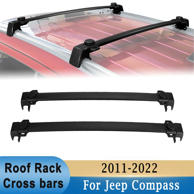 

Roof Rack Cross Bars for Jeep Compass 2011-2022 Aluminium Alloy Luggage Carrier Kayak Bike Canoes Rooftop Cross Bars Holder