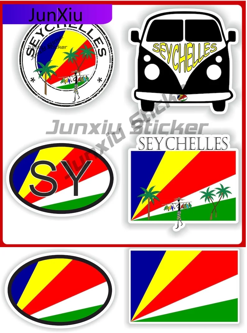 

Seychelles Flag Vinyl Stickers Custom Decals Personalized Sticker Accessories For Cars Bumper Bodywork Camping Protector Motorcy
