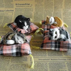 Simulation Cat Ornaments Simulation Animal Flower Cat Cloth Cushion Cat Nap Cat Desktop Ornaments