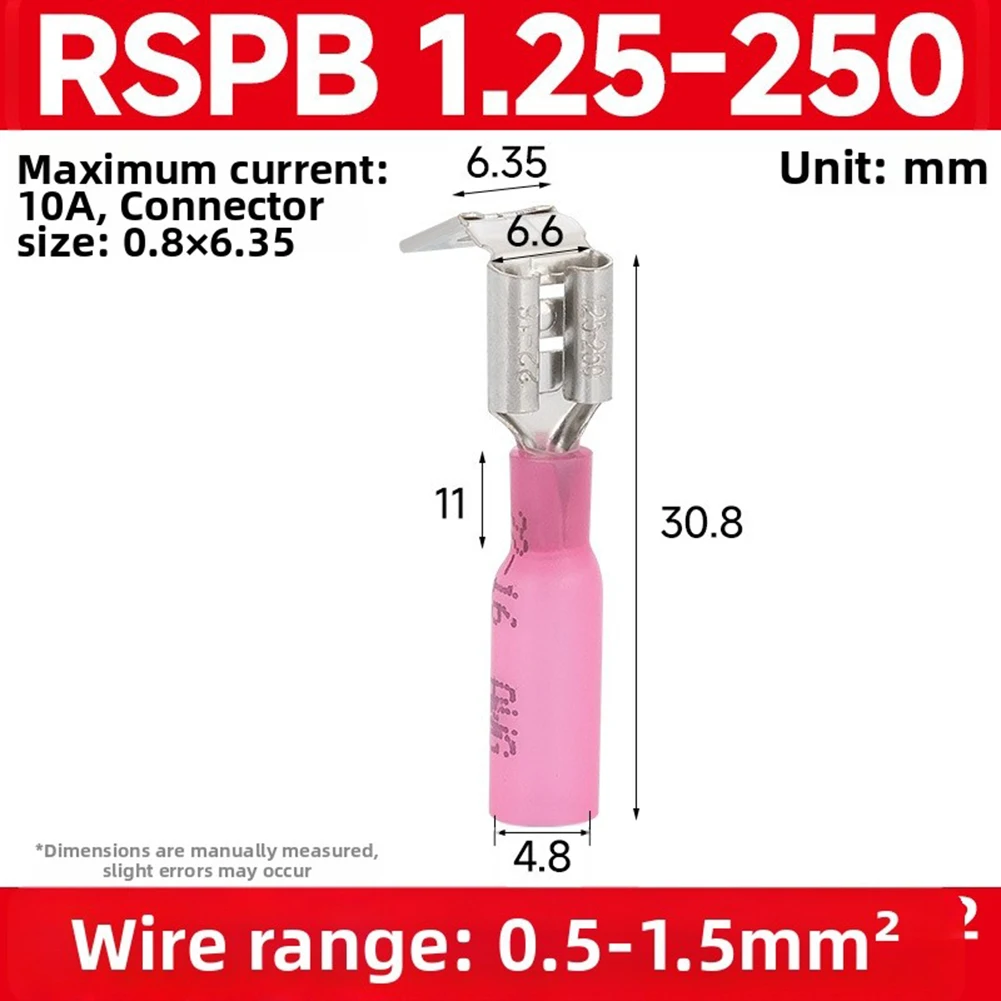 100Pcs #10 Insulated Ring Terminals 22-16 AWG Tinned Copper Crimp Connectors For Electrical, Automotive & Industrial Wiring