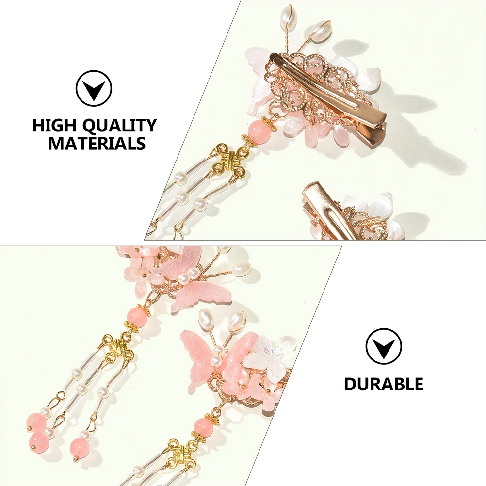 

Rhinestones Hairpin Imitation Pearls Zinc Alloy Side Clip Chinese Style Headdress Hair Clip Decorative Practical