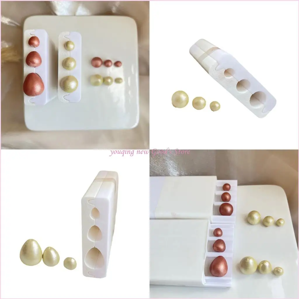 

57QA Egg Round Bead Maker Mould for Handmade Jewelry Designs With 3 Size