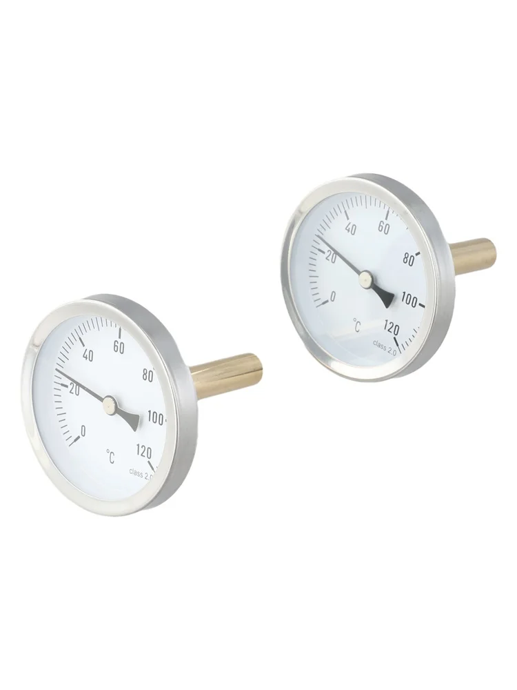 Boiler Thermometer Bimetal Thermometer Boiler Temperature Gauge Heating Long Service Life Stainless Steel Casing