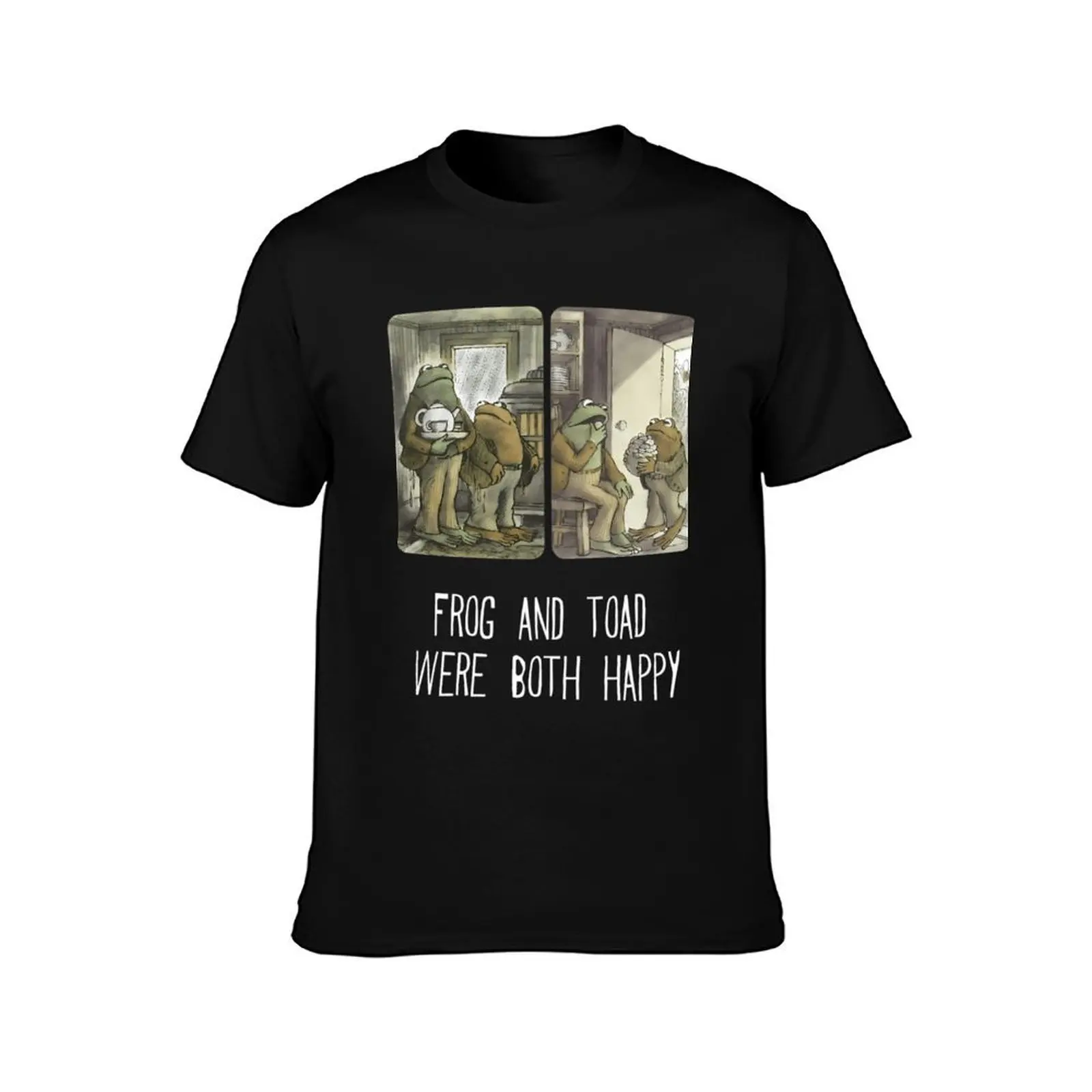 Frog and Toad Were Both Happy T-Shirt, Summer Casual Cotton Tee, Oversized Streetwear Tops, Vintage Graphic Print, 100% Cotton