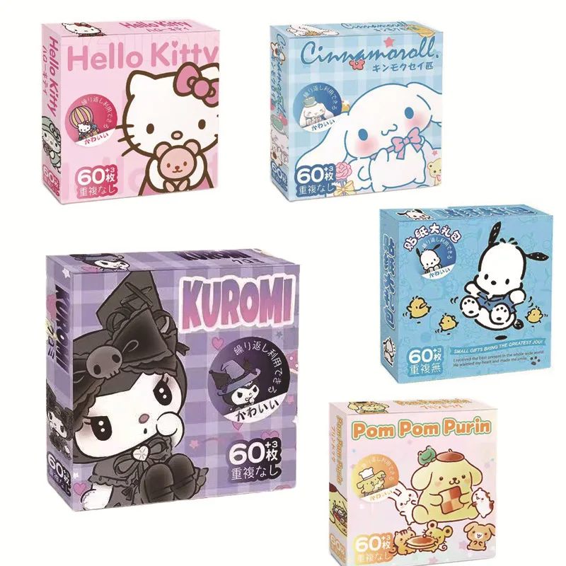 63Pcs Sanrio Hello Kitty Kuromi Cinnamoroll Pochacco Stickers Girls DIY Laptop Phone Diary Cute Cartoon Kids Birthday Gifts Toys