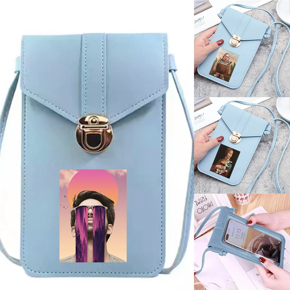 Mobile Phone Bag Universal Funny Printing Cell Phone Case Shoulder Bags Large Capacity Crossbody Bag Perfect for Travel Shopping