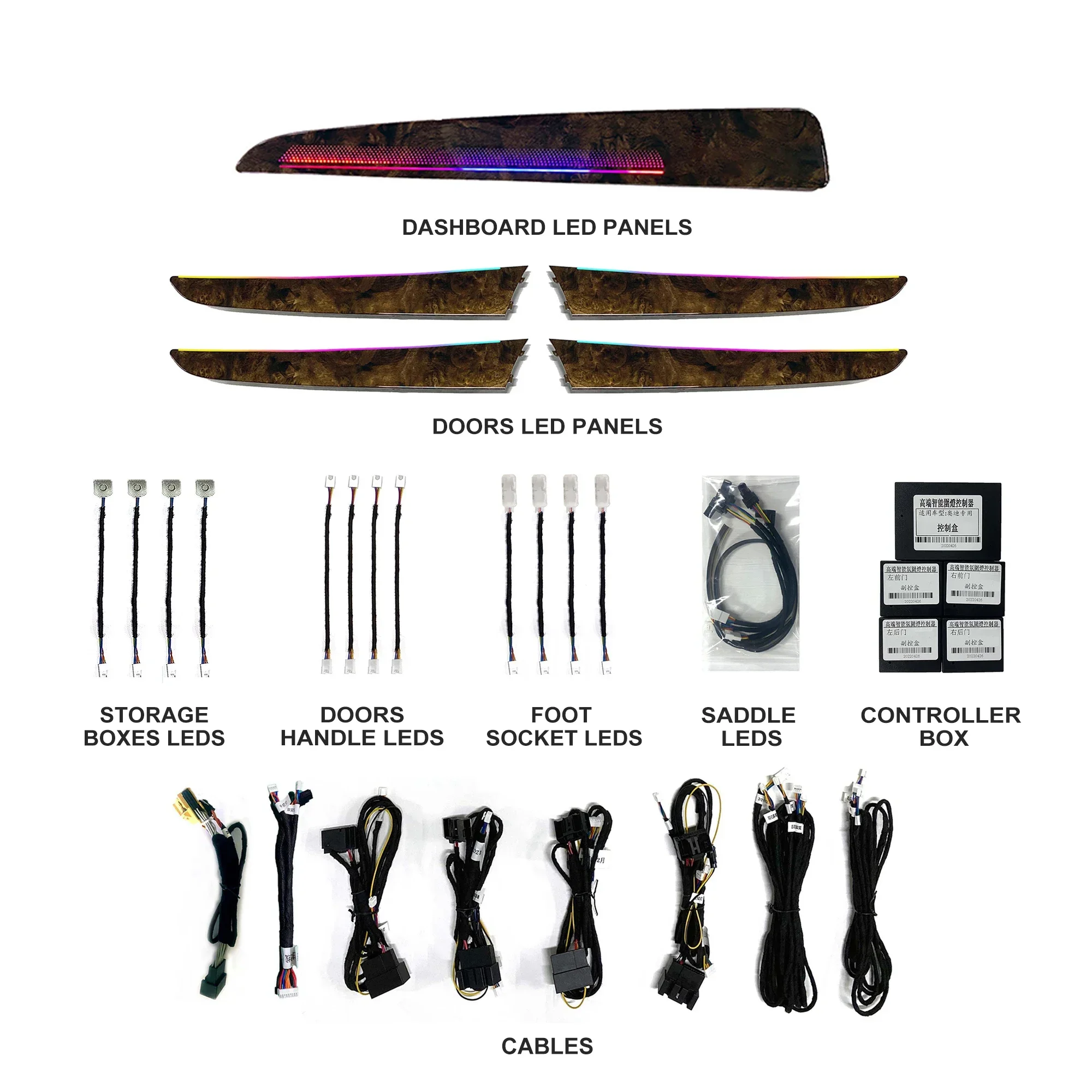 

Voyeego Factory Price Car Ambient Light Good Quality Hot Selling Ambient Light for Audi Q5 Peach Wood Grain