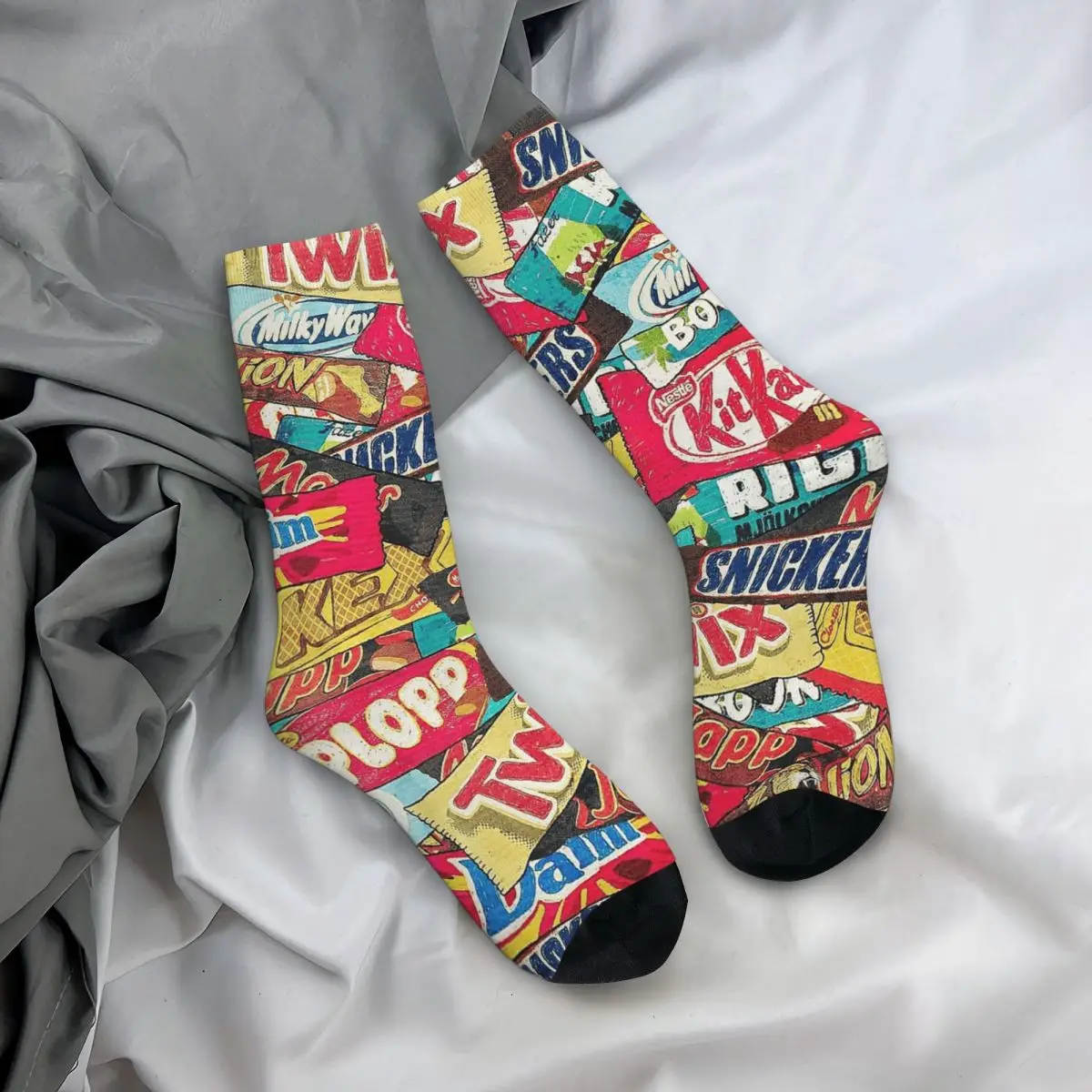 

Всесезонные чулки для экипажа, шоколадные носки с забавным принтом, повседневные длинные носки, аксессуары для мужчин и женщин, подарки