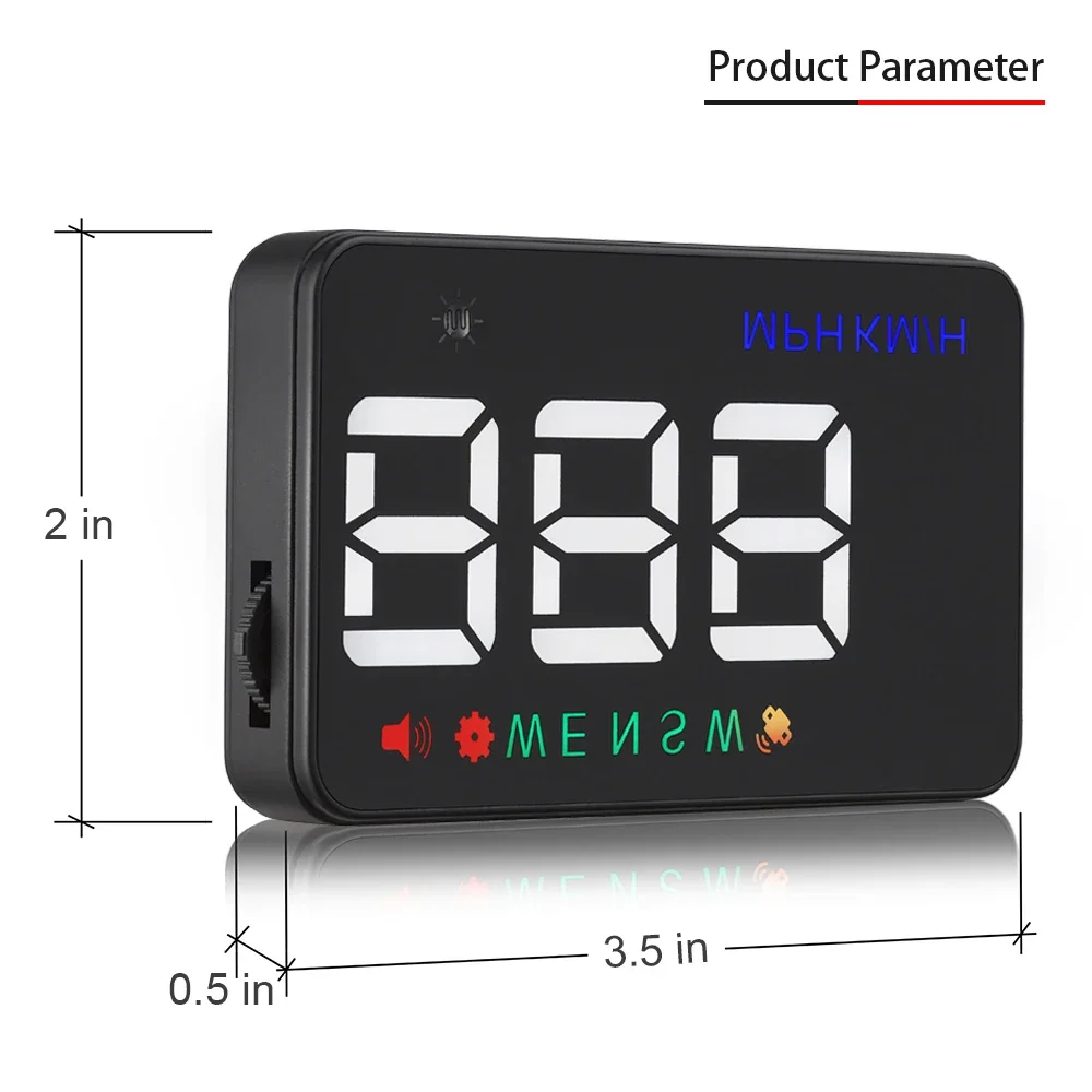 Speedometer mobil Universal, Speedometer GPS HUD mobil, tampilan depan atas kecepatan A5 Digital peringatan navigasi otomatis