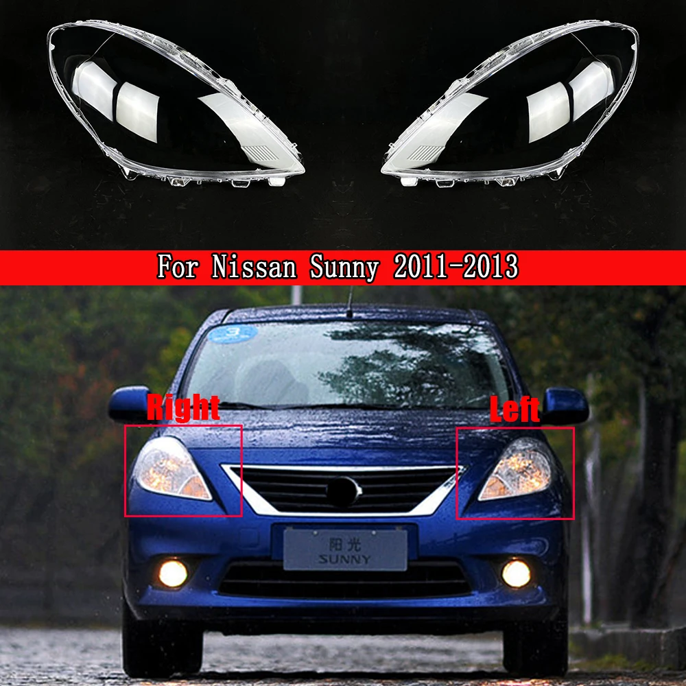 Car Clear Headlight Lens Cover Replacement Headlight head light lamp Shell Dust For Nissan Sunny 2011 2012 2013