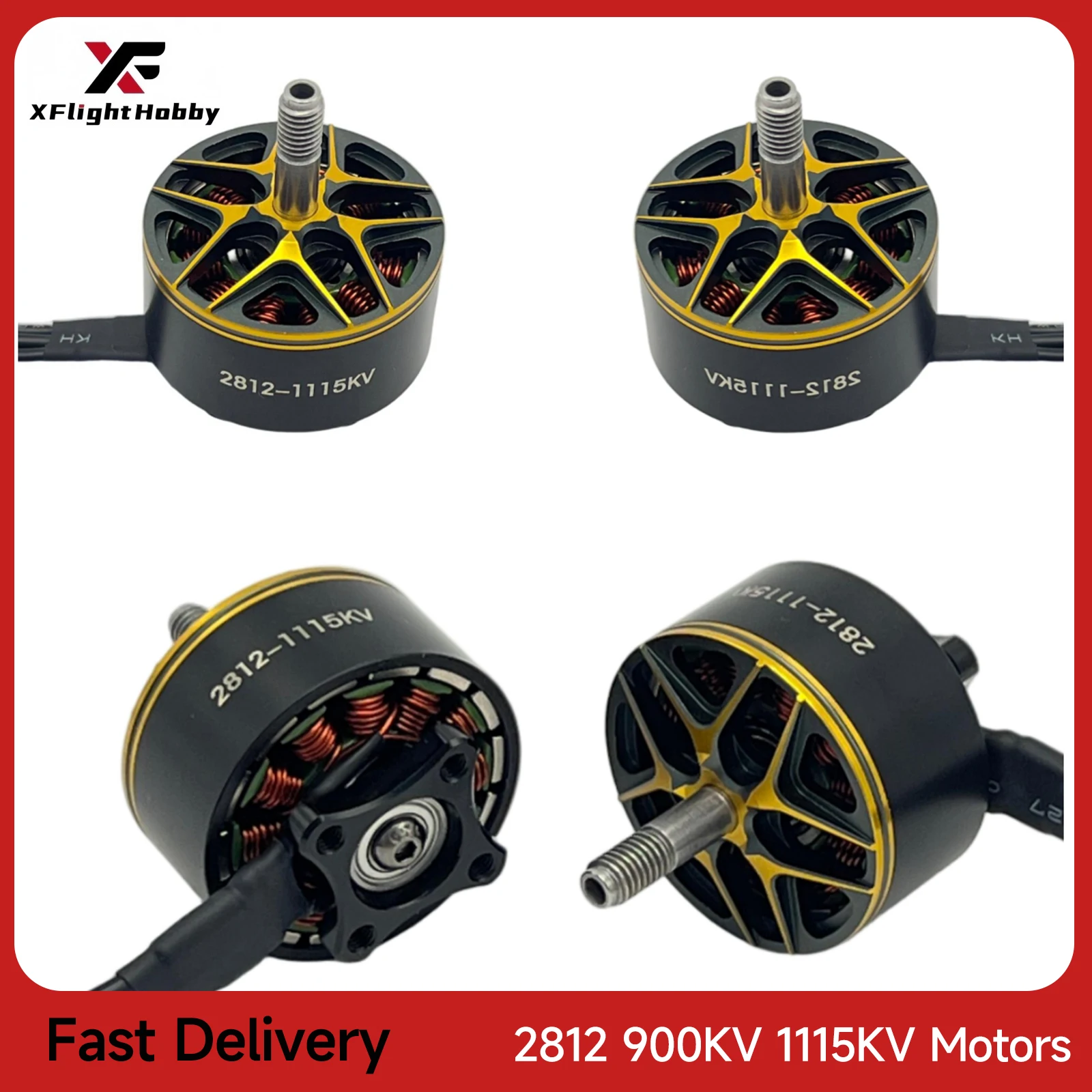 XFlight Hobby 1/4 PCS 2812 900/1115KV 2-6s ブラシレスFPVモーター 7/8/9インチFPV長距離レーシングドローンモーターDIYパーツ用