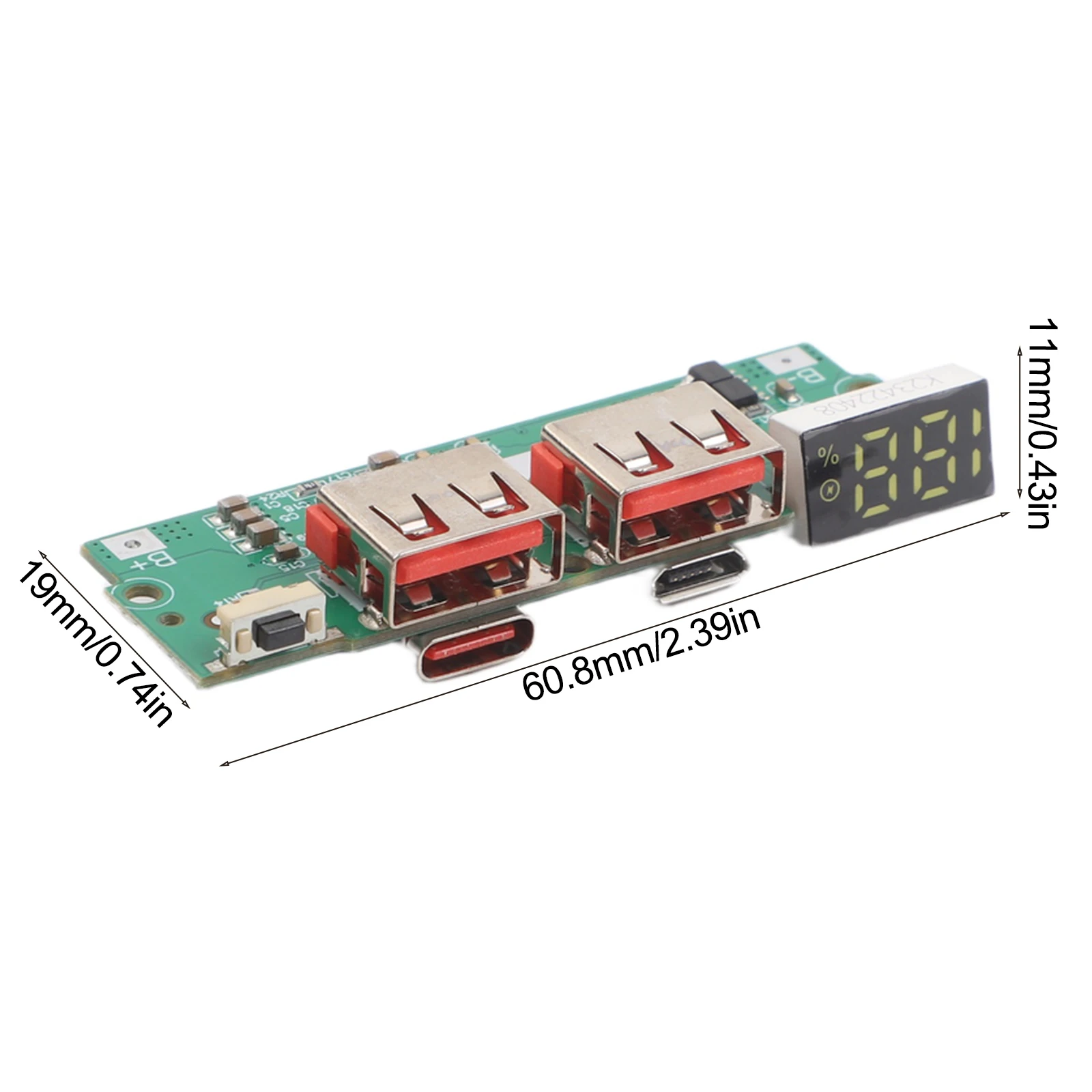 LED Digital Display Power Bank Board 22.5W Fast Charging Module Charging Module Output 5V2A 5V3A 9V2.2A 12V1.6A 10V2.25A