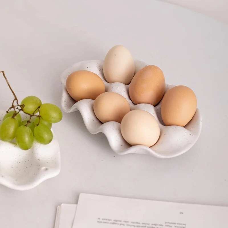 insSimple ceramic egg holder storage box for the kitchen, dedicated for home refrigerators, for preservation and organization view 4