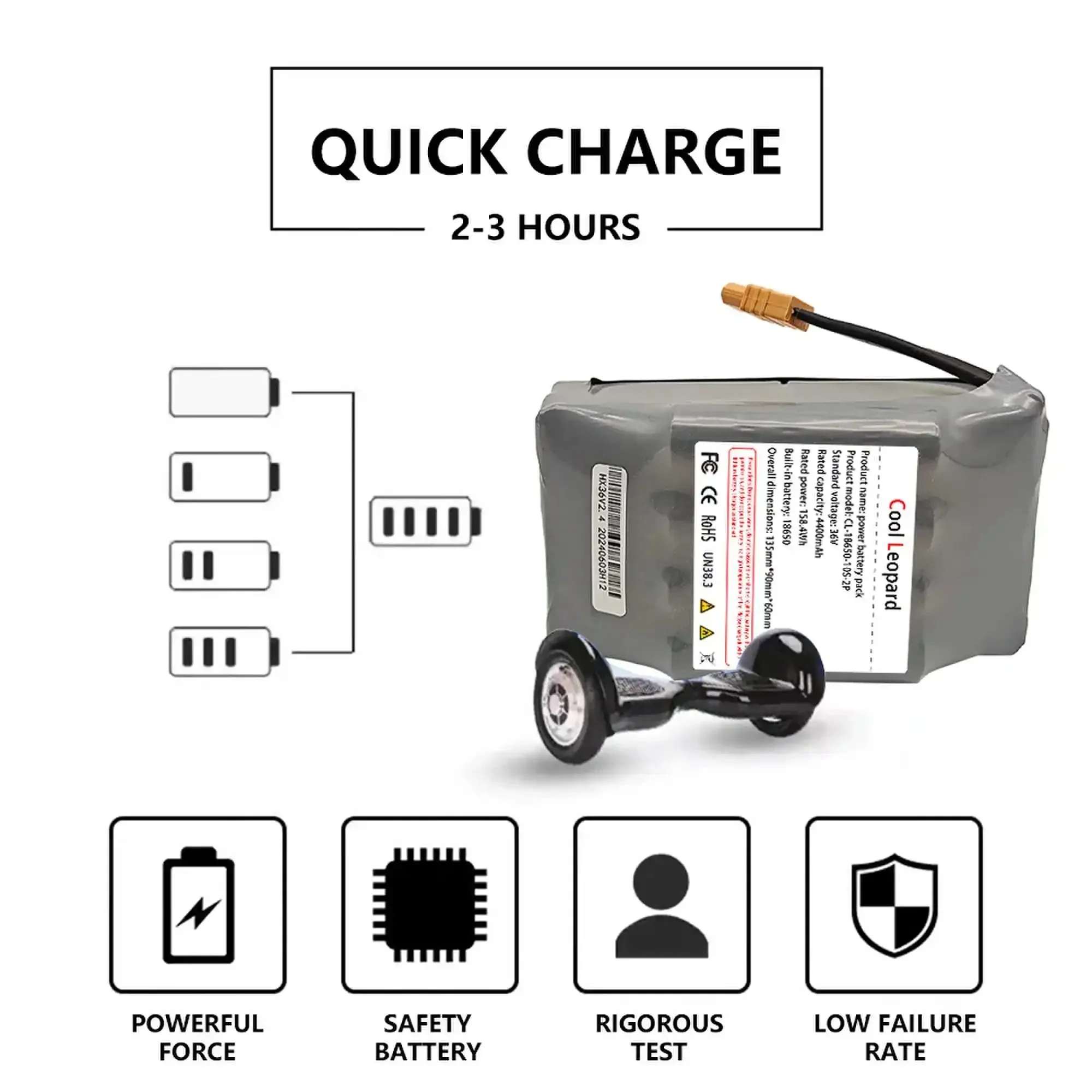 Love Your Hoverboard? Get 36V 4400mAh Original Rechargeable Battery – 10S2P 18650 for Smooth, Long-Lasting Rides