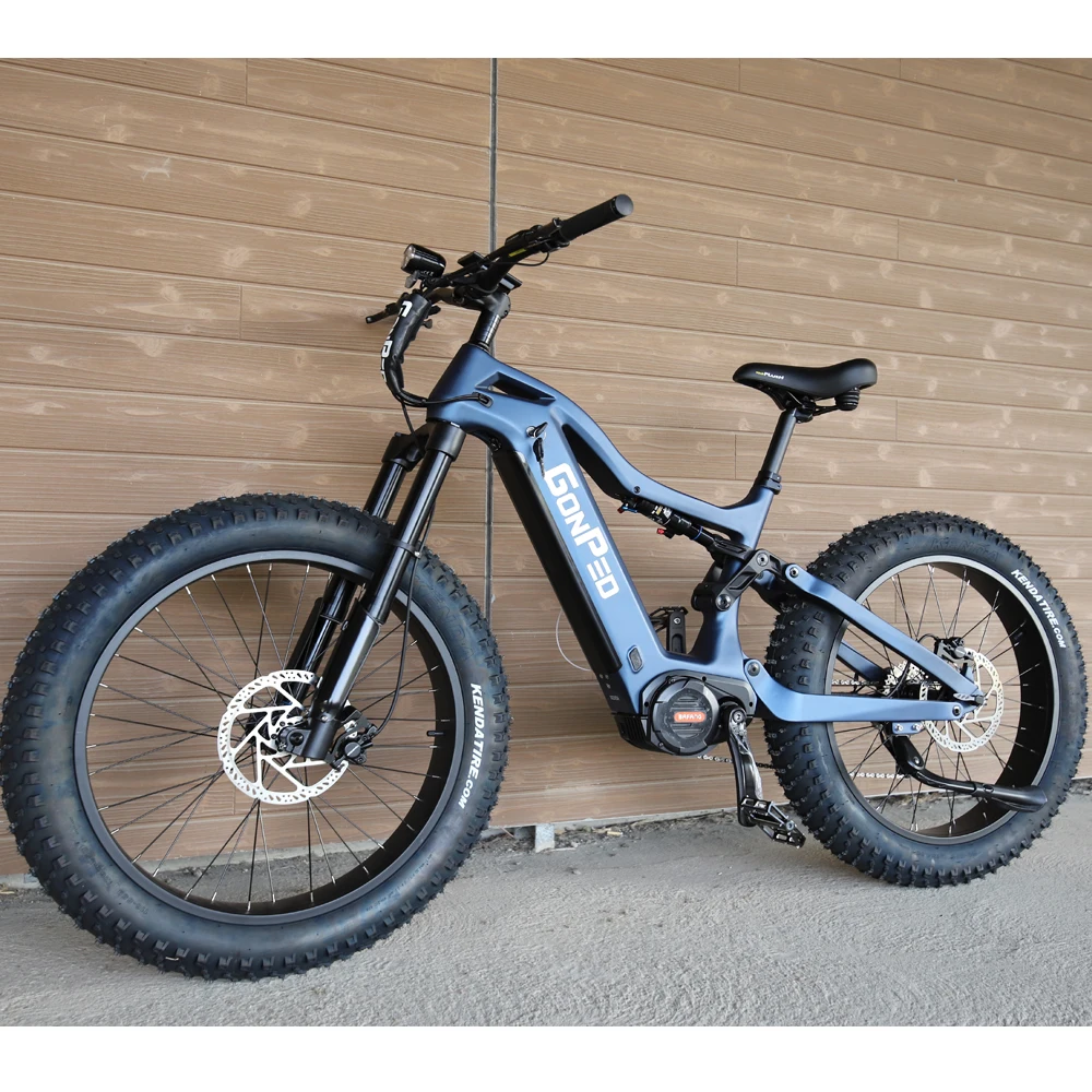 Mid Drive Ebike Torque Sensor 160NM Full Suspension Electric Fat Bike Carbon Frame 1000w