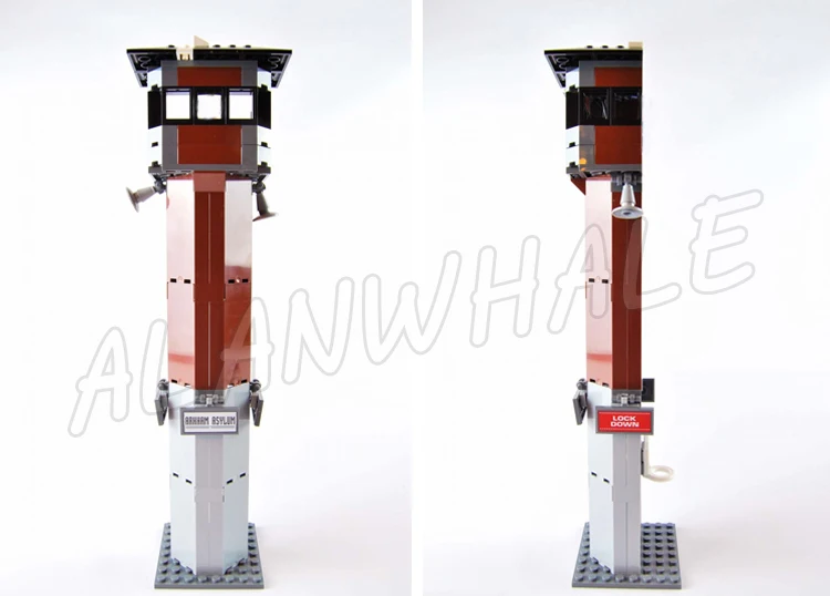 1706 pçs super lutador arkham asilo guarda lookout torre guarda escritório coringa enigma 10741 bloco de construção brinquedo compatível com modelo