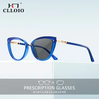 CLLOIO, gafas de lectura tipo ojo de gato a la moda para mujer, gafas protectoras antiluz azul de alta calidad, gafas fotocromáticas graduadas