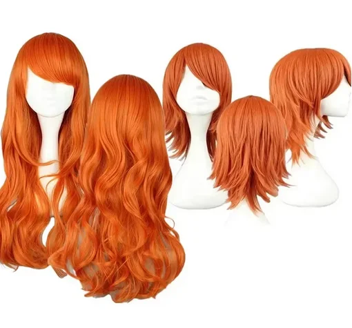 Nami Cosplay Wig Heat Long Wavy Cosplay Wig Women Fantasy Resistant Synthetic Hair Carnival Halloween Party Props