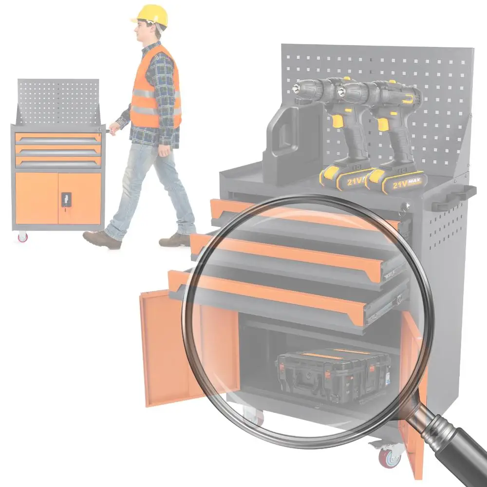 

Rolling Tool Chest with Drawers Auto Repair Tool Cart Rolling Tool Cart for Workshop Warehouse Garage