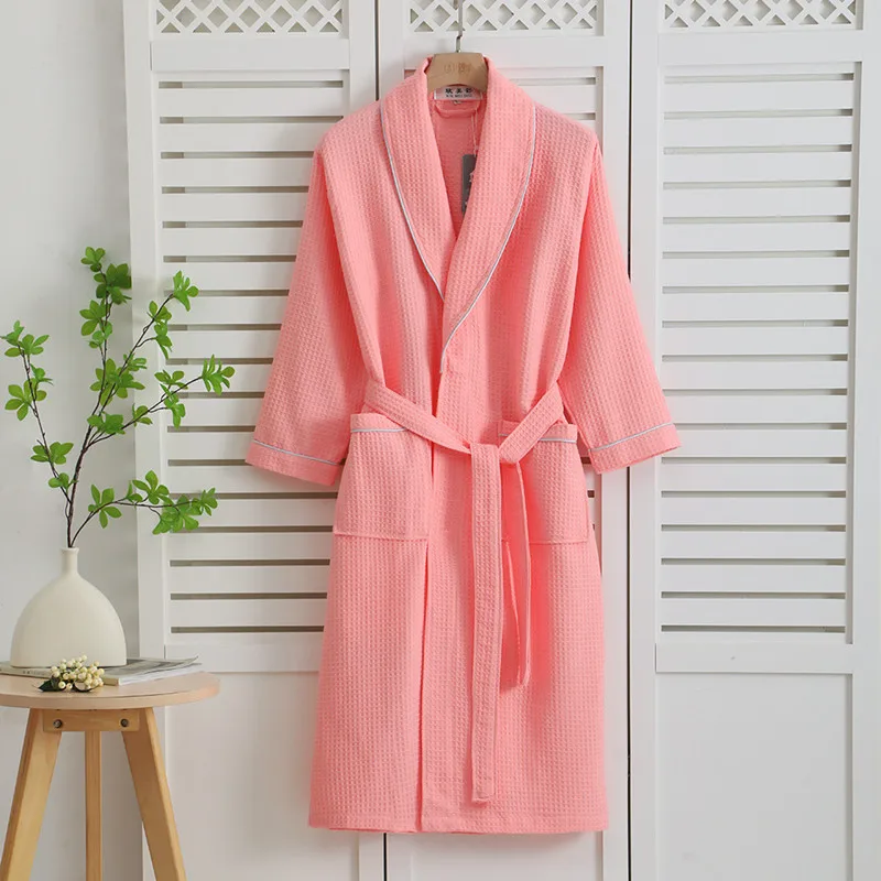 100% Cotton Couple Sleepwear Robe Autumn Winter Long Sleeve Dressing Gowns For Women Shower Wear Bathrobe Casual Kimono Robes