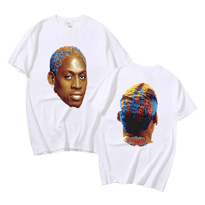 Limited Edition The Worm Dennis Rodman T-shirt Boys Basketball Tshirt Men Cotton Oversized T Shirts Male Vintage Short Sleeve