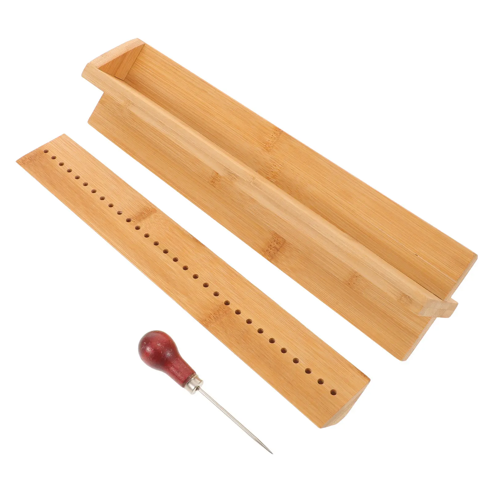 

Wood Bookbinding Cradle Manual Punching Tool with Awl Precision Hole Punch Guide for DIY Bookbinding Crafts Handmade Books and
