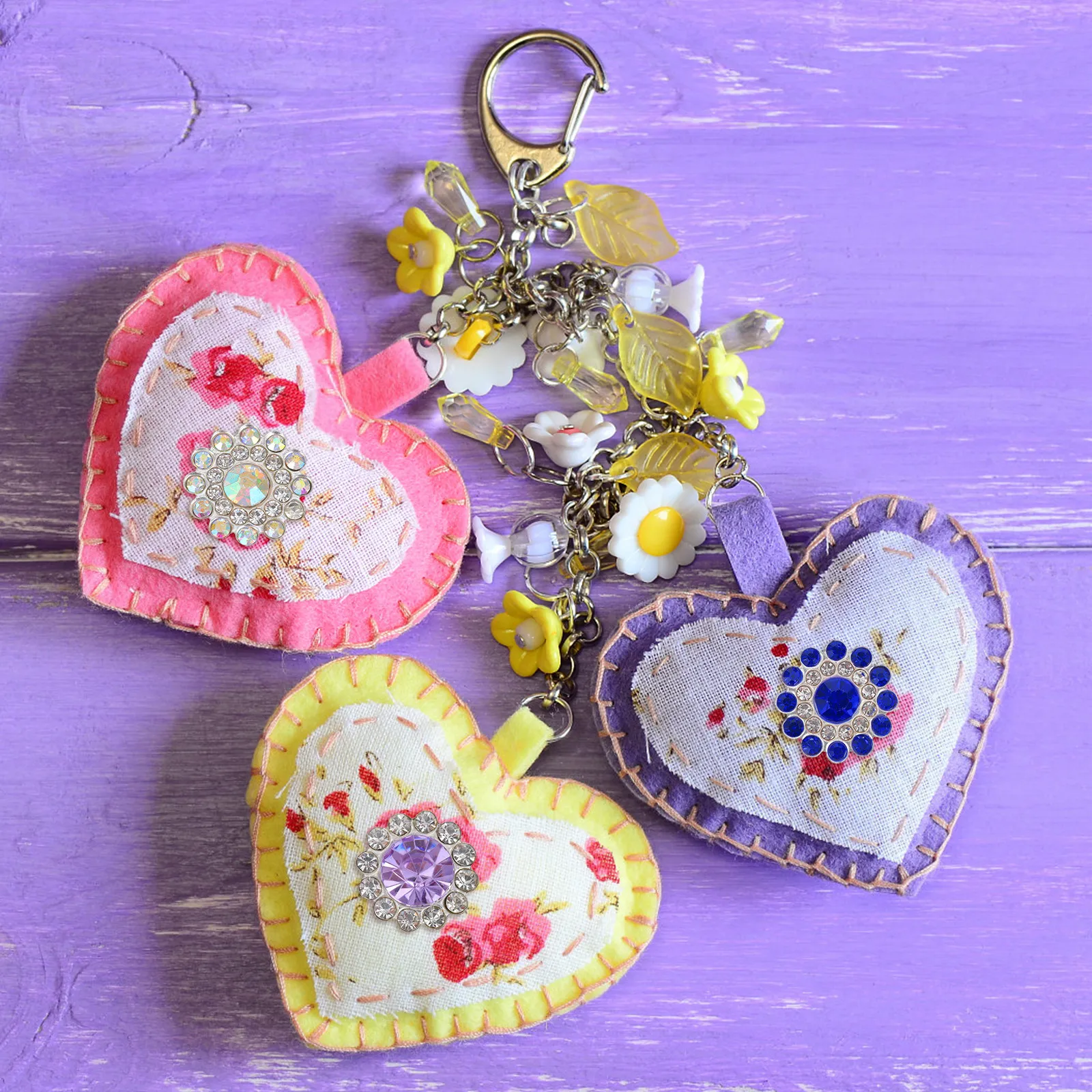 

100Pcs Rhinestone Flower Button for Crafting Iron-on Decorative Flower Buttons for DIY Hair Accessories Jewelry