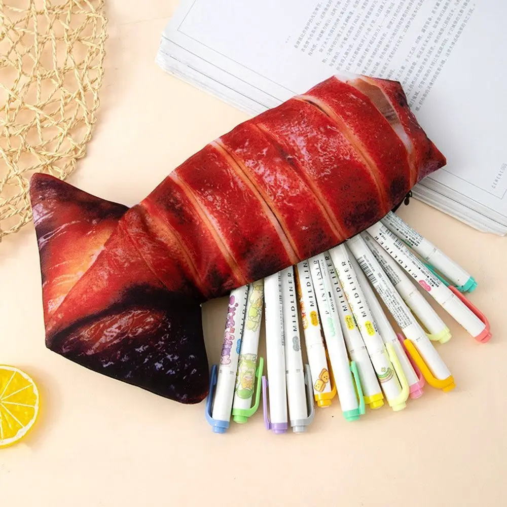 Pig's Trotters Meat Pencil Case Realistic Simulation Food Fish Shape Pen Bag Drumstick Carp Chicken Legs Stationery Bag