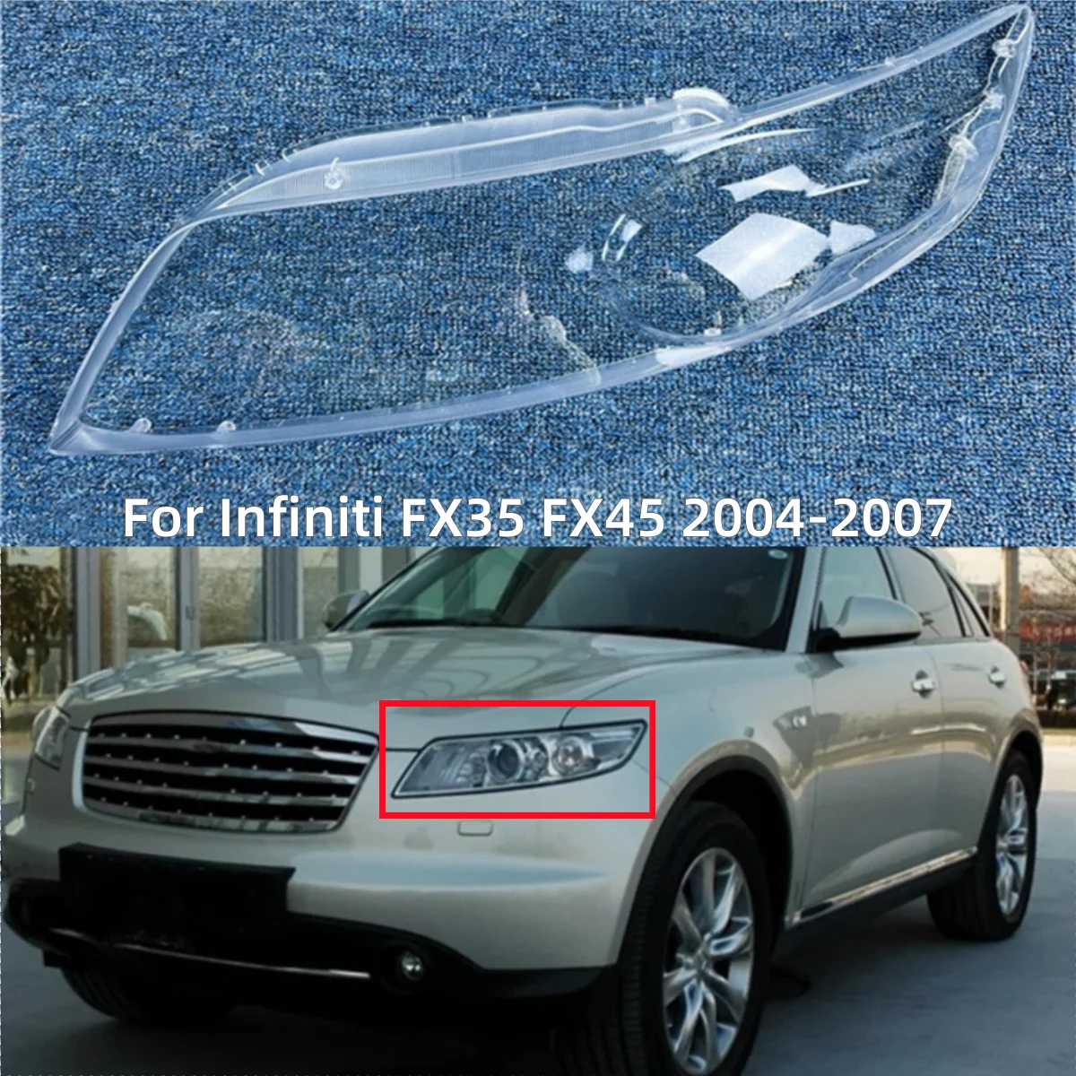 

Для Infiniti FX35 FX45 2004 2005 2006 2007, автомобильные товары, пылезащитный чехол, фары, прозрачные, с защитой от УФ-лучей и старения